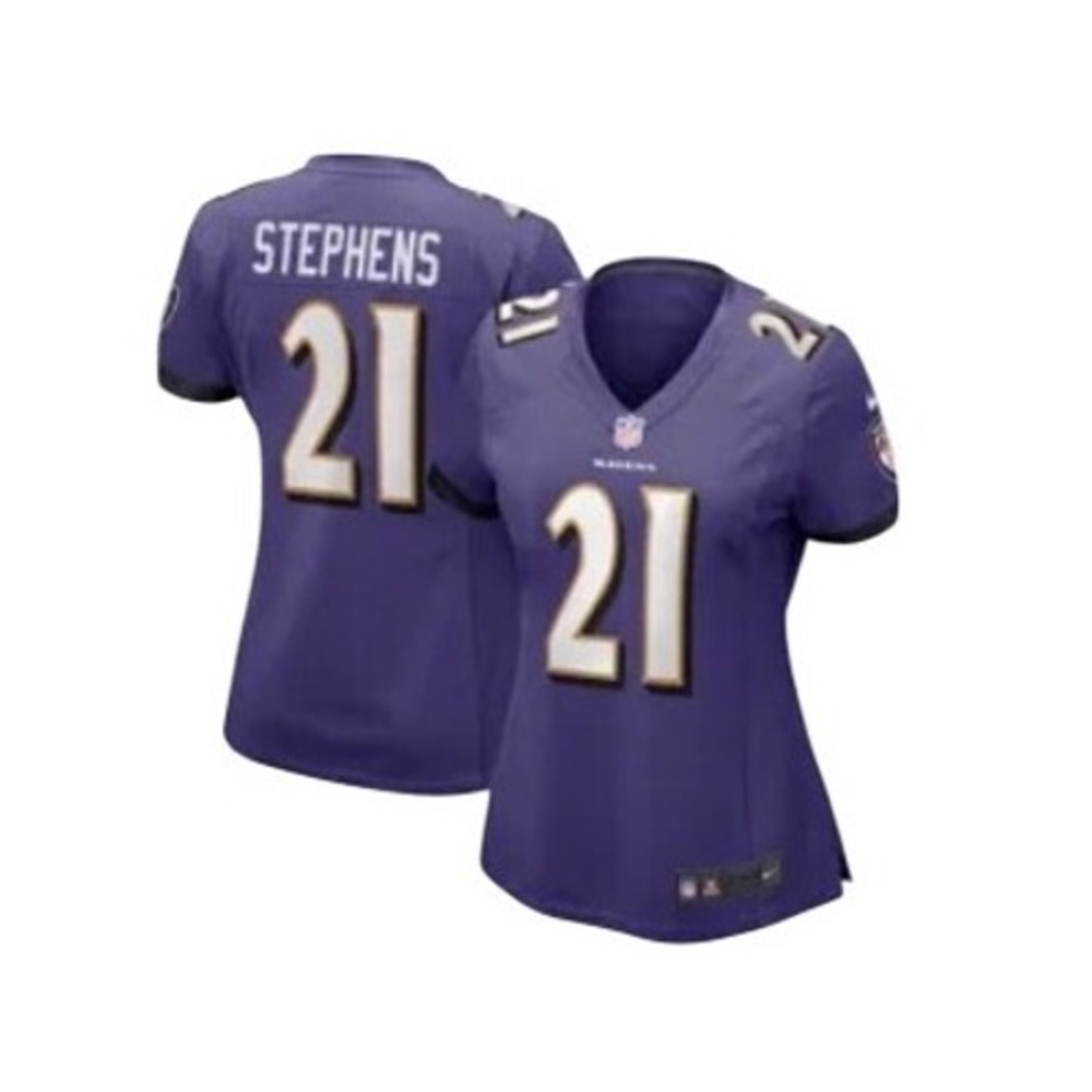 Nike Brandon Stephens Baltimore Ravens Purple Game Jersey Womens Small 21 NFL
